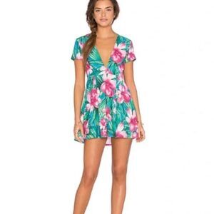 SHOW Me Your Mumu Floral Ibiza Short Sleeve Mini Dress Women’s Size XS